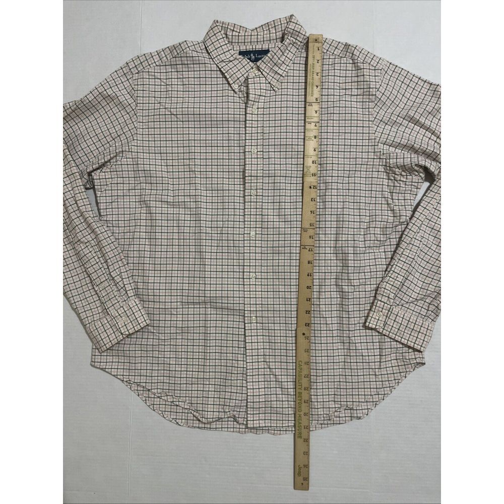 Polo Ralph Lauren Shirt Mens Size 2XL White Windowpane Plaid Pony Button Classic - Picture 8 of 10